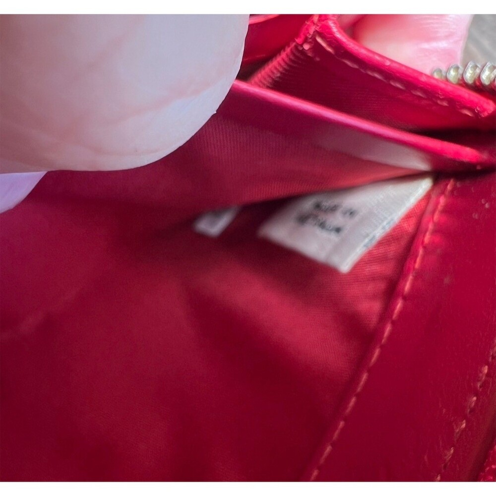 COACH Long Zip-Around Wallet Smooth Calf Leather RED w Silver Hardware AUTHENTIC - Picture 14 of 14